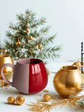 Tasse bicolore rouge et rose avec anse colorée - 42 cl