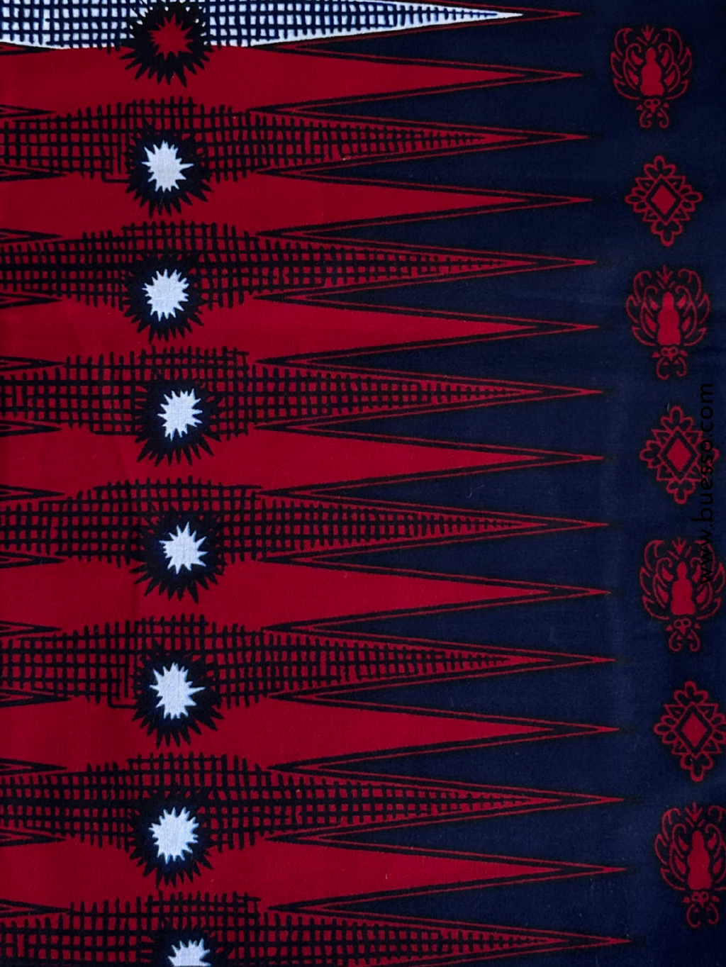 Pagne Wax Atchué bleu & rouge bordeaux