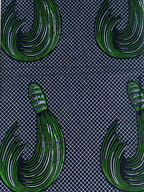 Pagne wax vert motif balai en coton