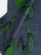 Pagne wax vert motif balai en coton