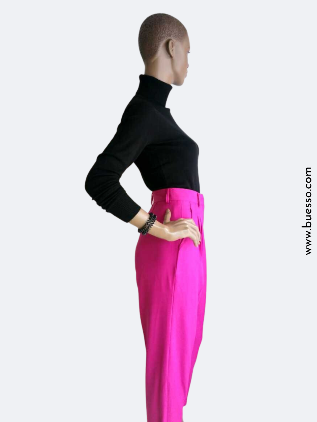 Pantalon ROSE FUCHSIA à pinces femme