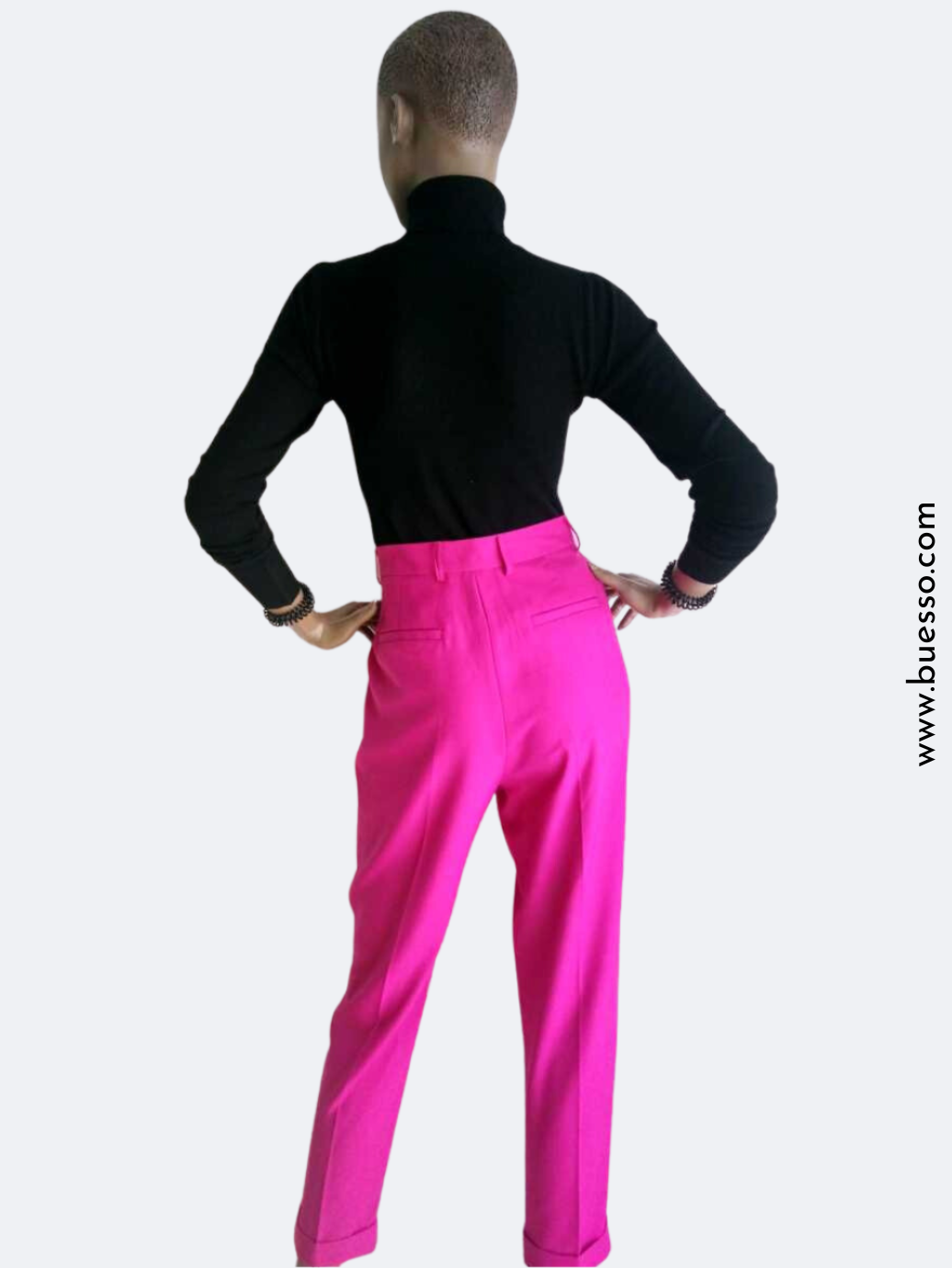 Pantalon ROSE FUCHSIA à pinces femme