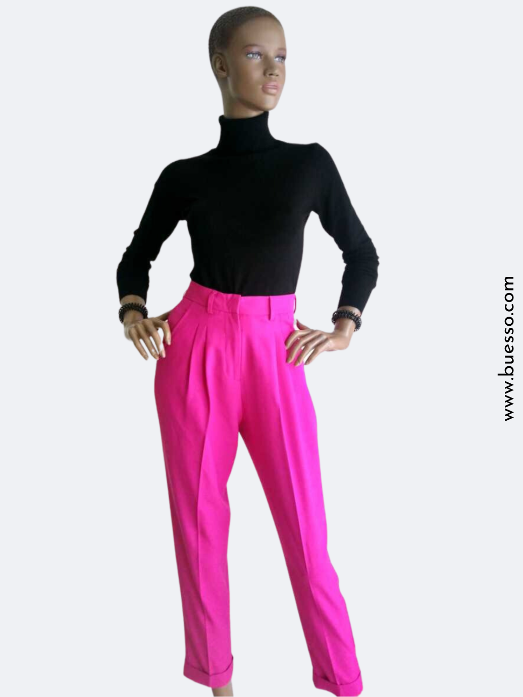 Pantalon ROSE FUCHSIA à pinces femme