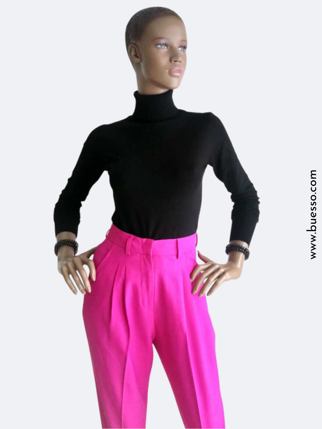 Pantalon ROSE FUCHSIA à pinces femme