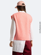 Pull sans manches col V ROSE femme | Pour un effet bonne mine immédiat