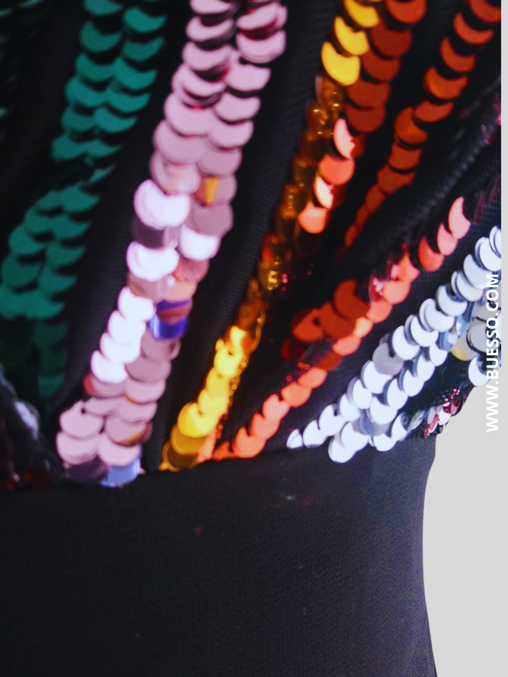 Robe noire élégante longue à paillettes femme