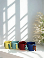 Set de 4 tasses à expresso multicolores avec anses colorés