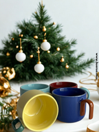 Set de 4 tasses à expresso multicolores avec anses colorés