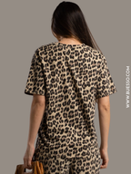 Ensemble femme léopard Beige en coton