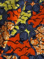 Pagne Wax Matungulu (oignons) orange