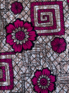 Tissu Wax coton Motif « Fleurs Violettes »