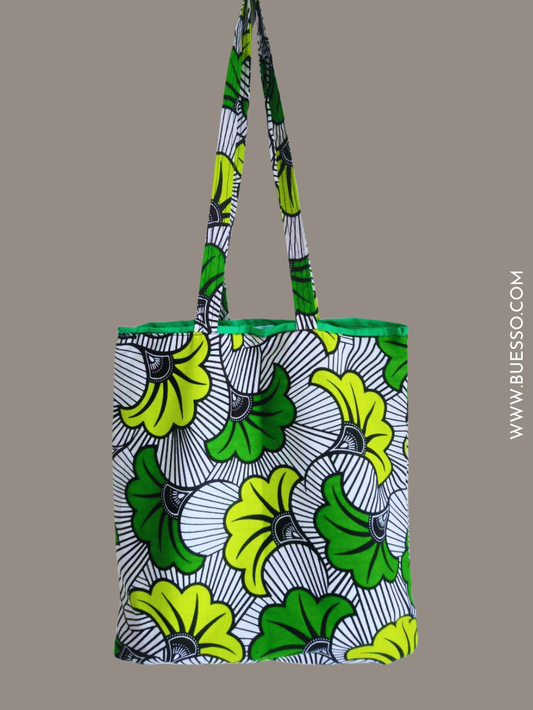 Tote bag en Wax FLEUR DE MARIAGE - fait main en France