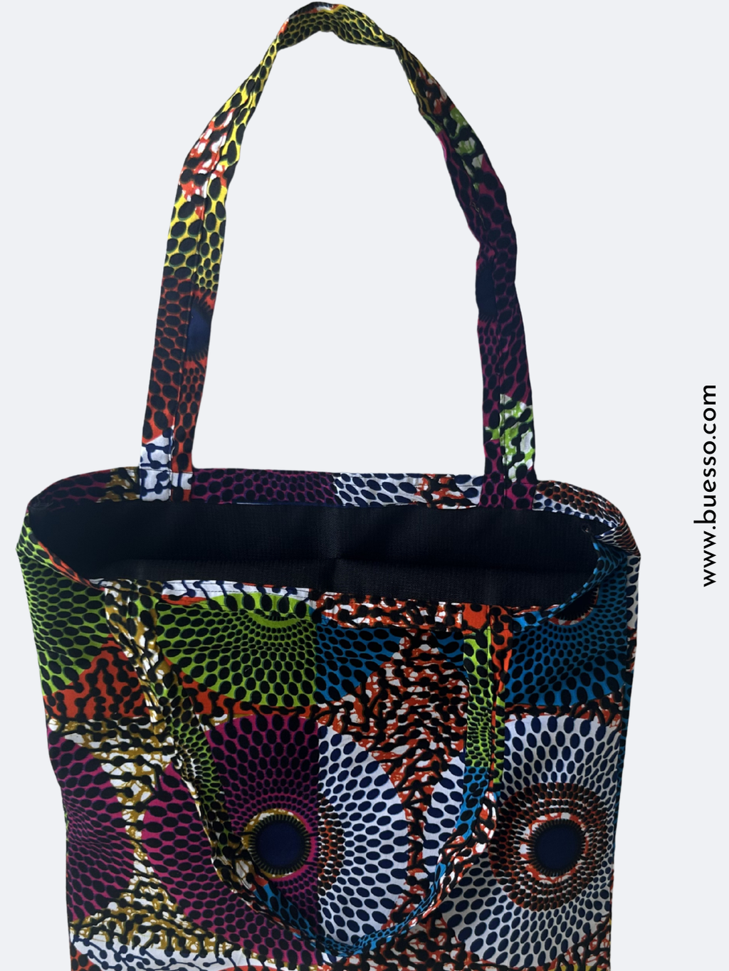 Tote bag en Wax multicolore motif disque