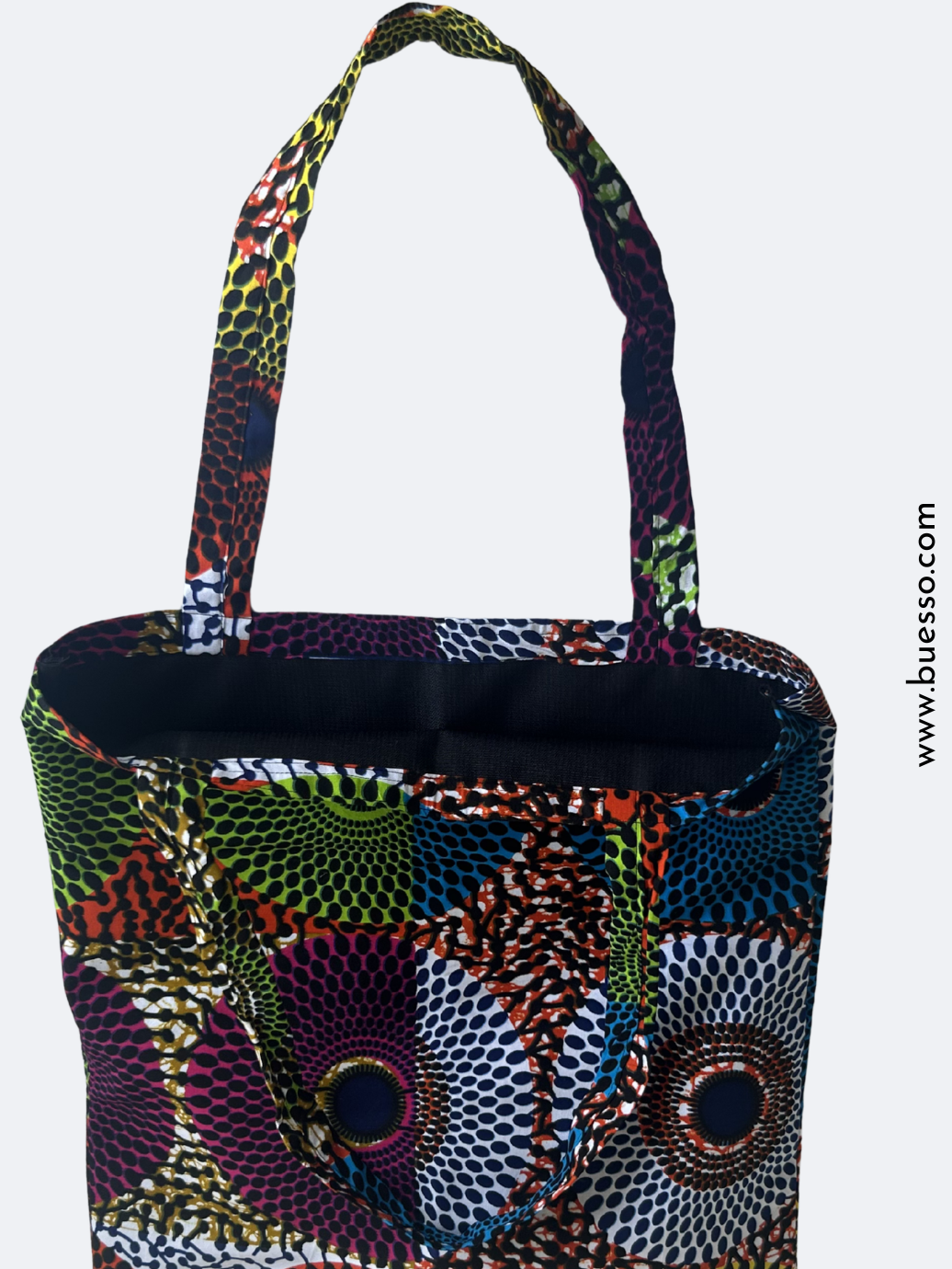 Tote bag en Wax multicolore motif disque