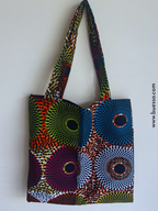 Tote bag en Wax multicolore motif disque