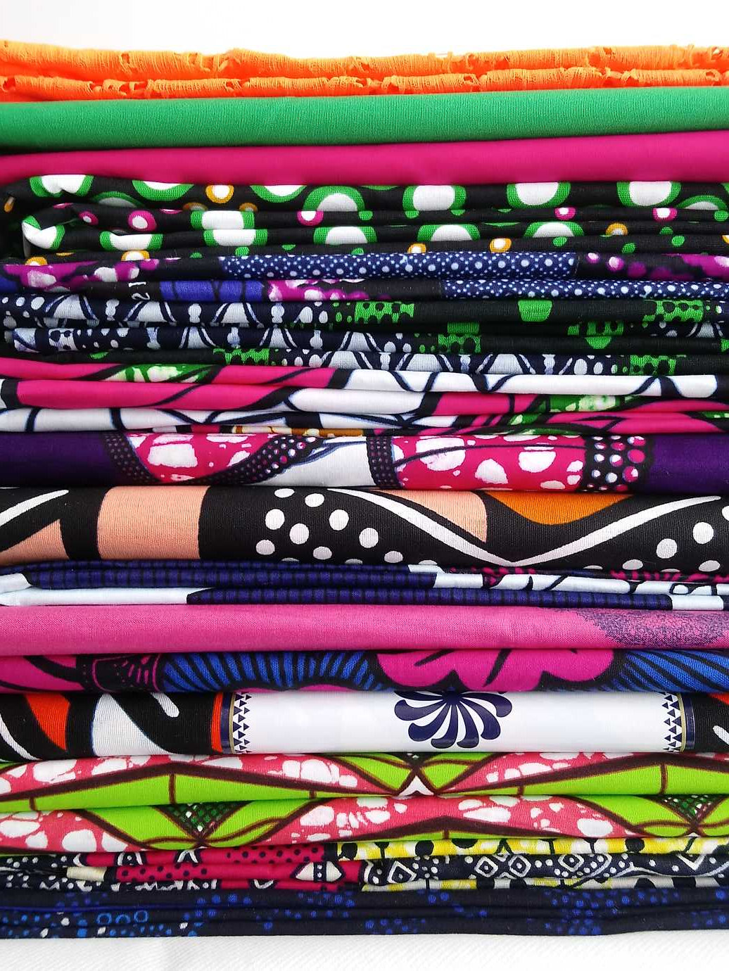 Pagne WAX BLEU CANARD & ORANGE