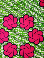 Pagne WAX FLEUR ROSE FUCHSIA