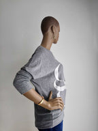 Pull GRIS imprimé à manches chauve souris