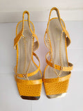 Mules JAUNE MOUTARDE/OR à talon