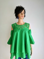 Buesso - Blouse en dentelle VERTE