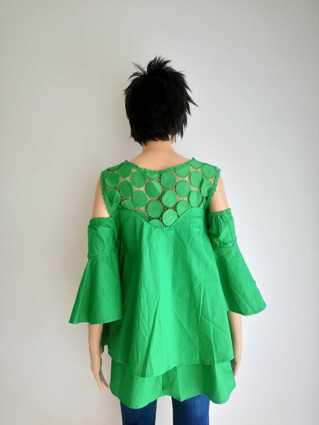 Buesso - Blouse en dentelle VERTE