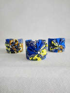 Buesso - Bracelet fait main en pagne WAX jaune/marron pour femmes