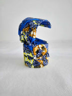 Buesso - Bracelet fait main en pagne WAX jaune/marron pour femmes