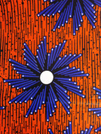  Pagne WAX ORANGE/BLEU